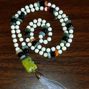 Mala prayer necklace of gemstone beads